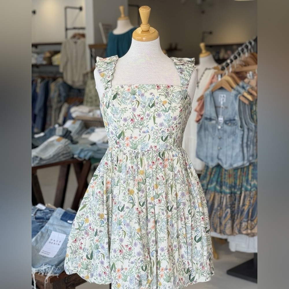 Floral Ruffle Strap mini Dress